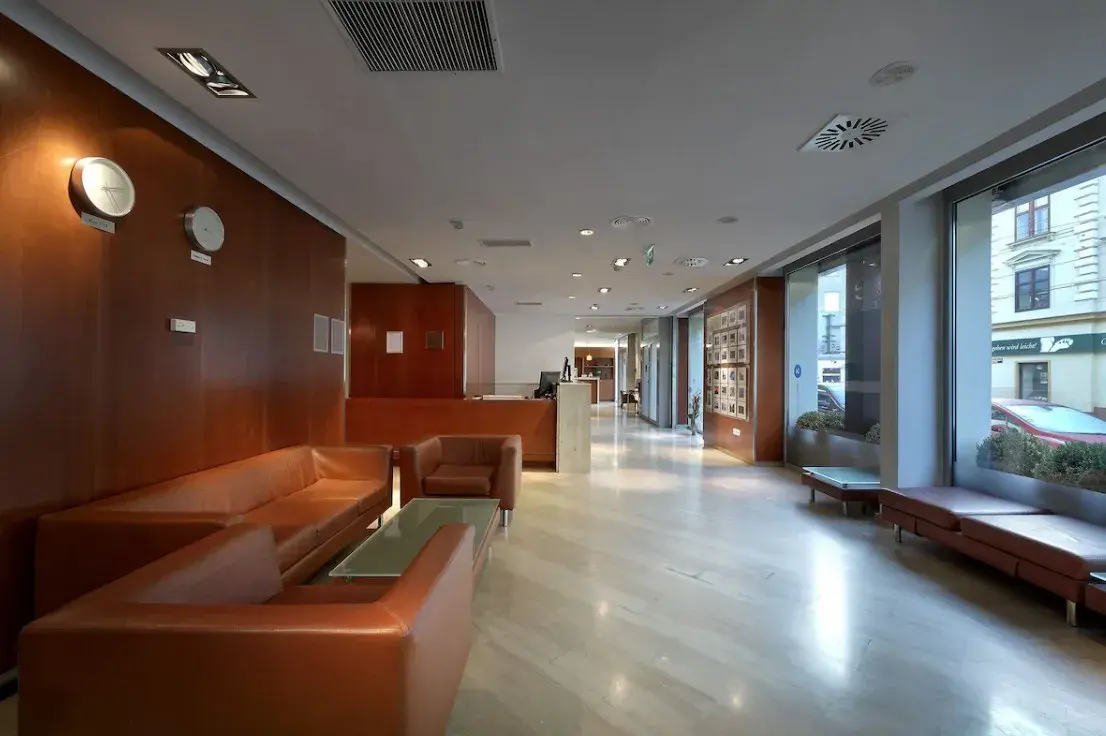 Lobby seating at Exe Vienna Hotel